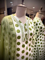 Olive Polka & Stripes Fusion Suit Set