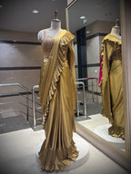 Antique Gold Ruffled Concept Saree Set (Copy)