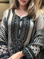 Black  Tissue Silk Pakistani Suit Set