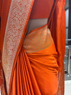 Traditional Orange Saree with Dupatta