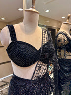 Midnight Sequin Saree