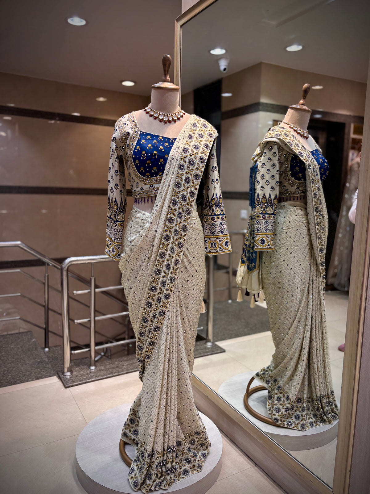 Royal Ivory Bloom Saree