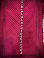 Zardozi Crimson Unstitched Suit