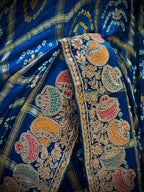 Royal Teal Silk Bandhani Saree