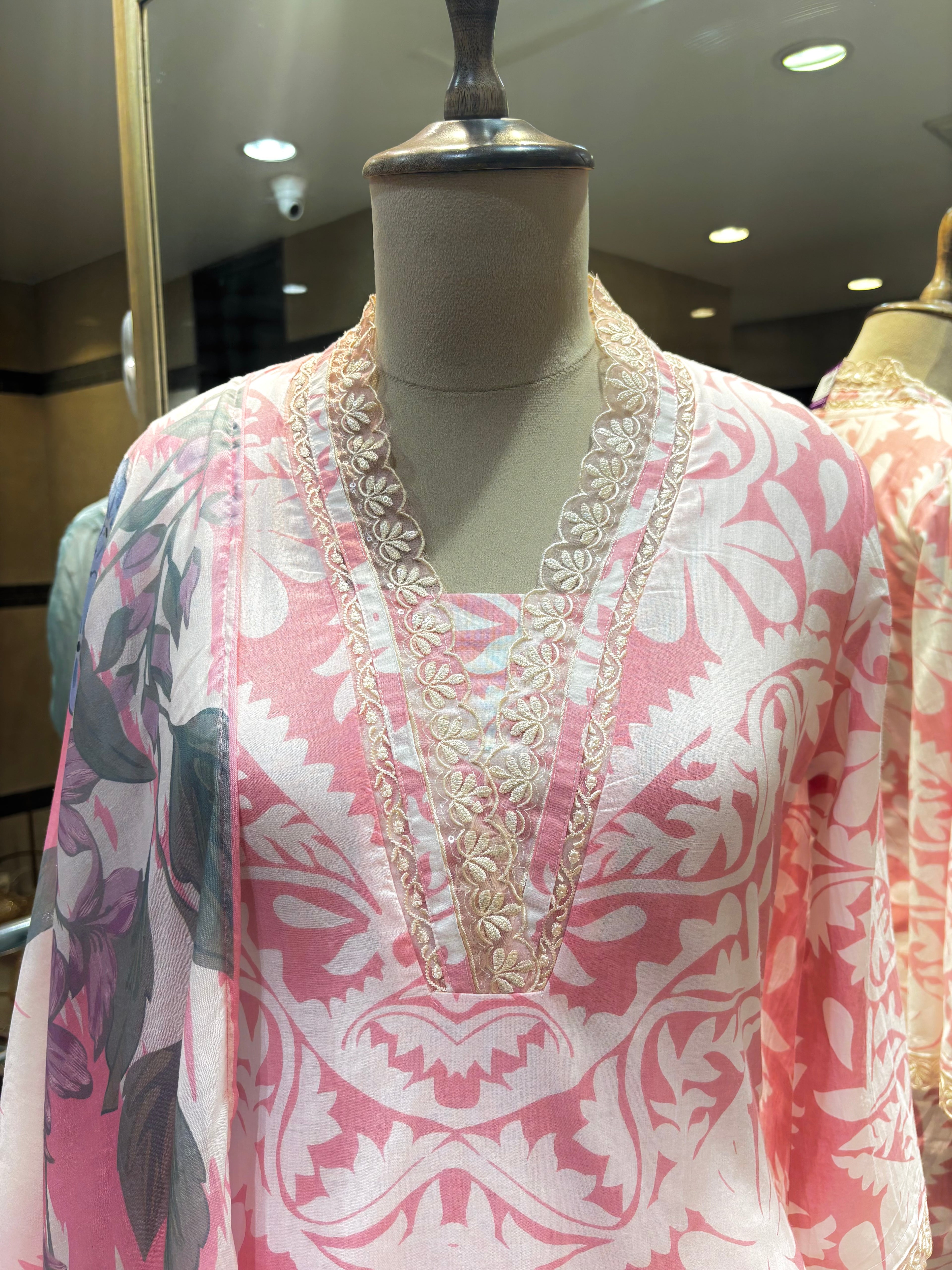 Pastel Pink Baroque Kurta Set