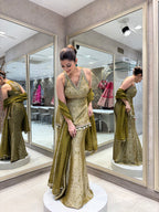 Olive Gold Sharara Set
