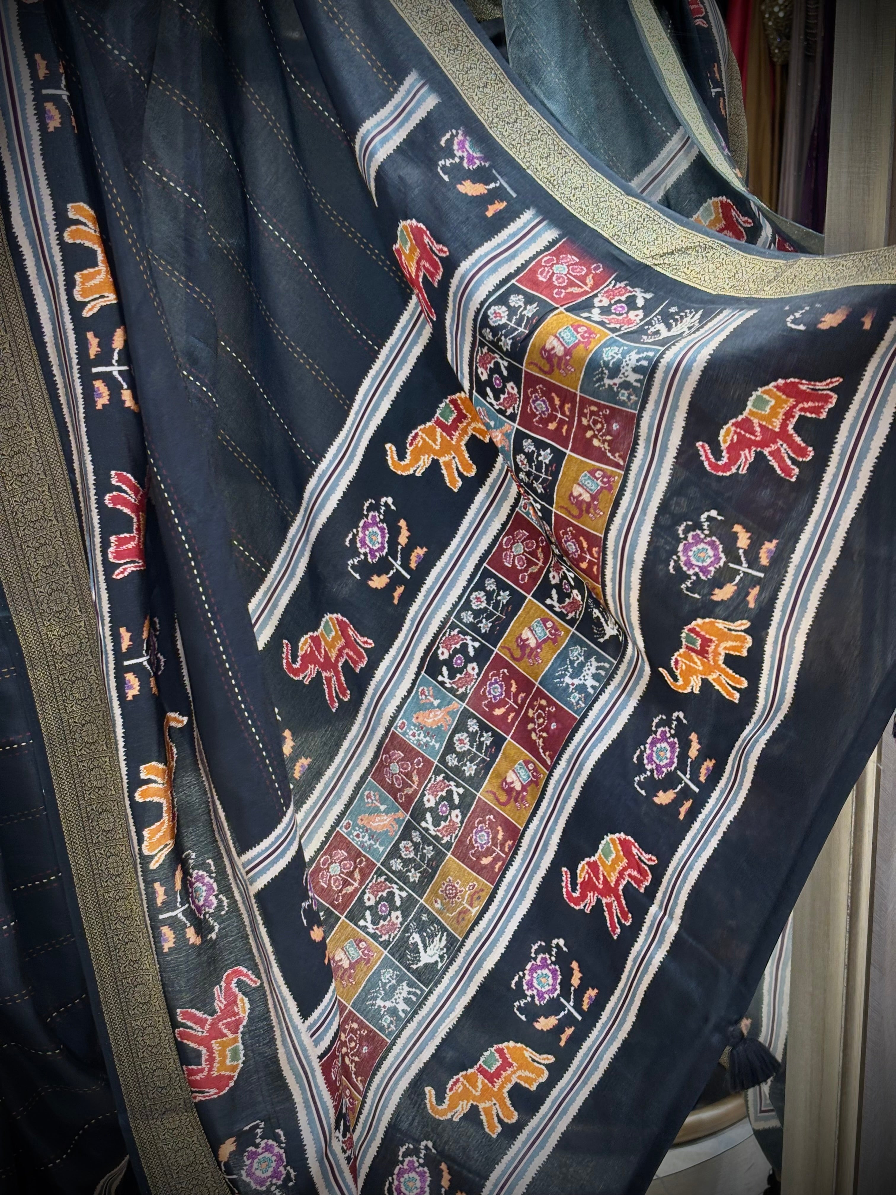 Heritage Elegance: Black Patola Saree