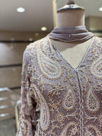 Grey Embellished Sharara Set