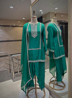 Emerald Green Silk Farshi Suit Set