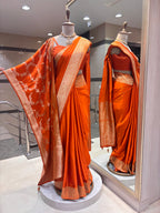 Traditional Orange Saree with Dupatta