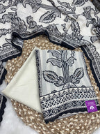 Monochrome Black & Off-White Unstitched Suit Set