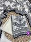 Monochrome Black & Off-White Unstitched Suit Set