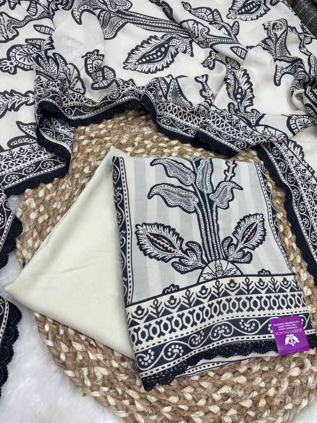 Monochrome Unstitched Suit Set Hover Image