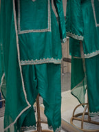 Emerald Green Silk Farshi Suit Set