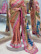 Royal Multi-Hues Embroidered Heritage Saree