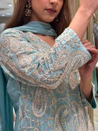 Powder Blue Sharara Set