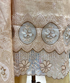 Pastel Peach Floral Cutwork Kurta Set