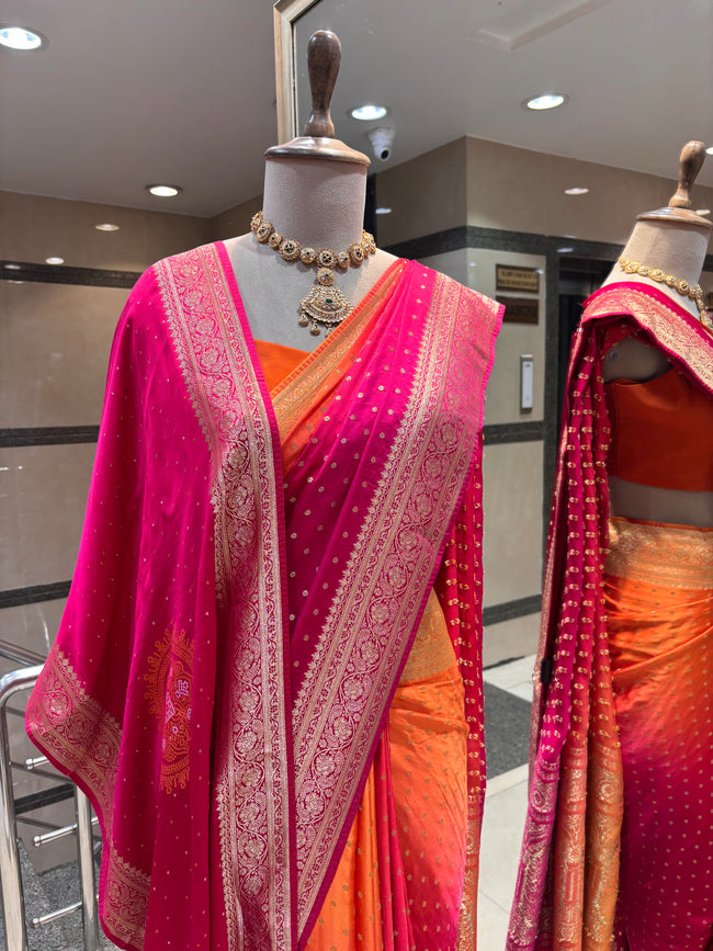 Traditional Saree with Dupatta Hover Image