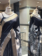 The Midnight Flora Saree