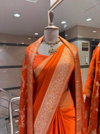 Traditional Orange Saree with Dupatta