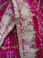 Rani Pink Bandhani & Gota Patti Saree