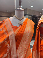 Traditional Orange Saree with Dupatta