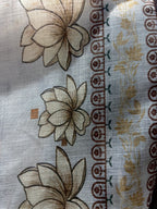 Muted Grey & Ochre Lotus Kurta Set