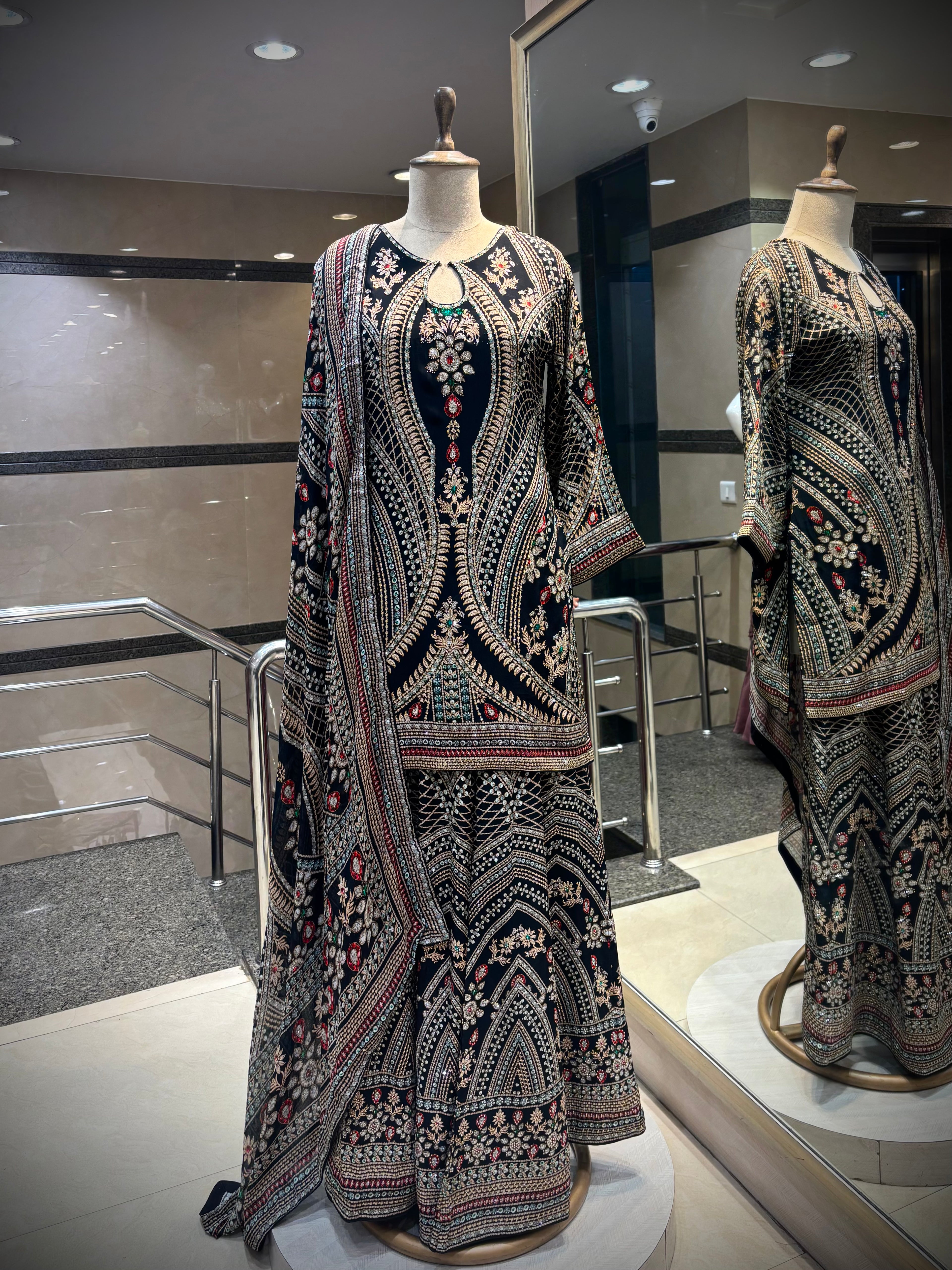 The Midnight Opulence Sharara Set