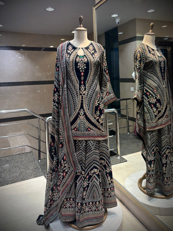 The Midnight Opulence Sharara Set