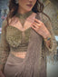 Misty Taupe Pre Draped Saree Set