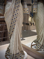 Royal Ivory Bloom Saree
