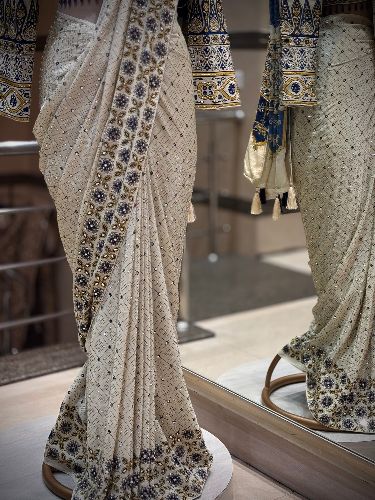 Royal Ivory Bloom Saree