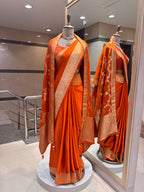 Traditional Orange Saree with Dupatta