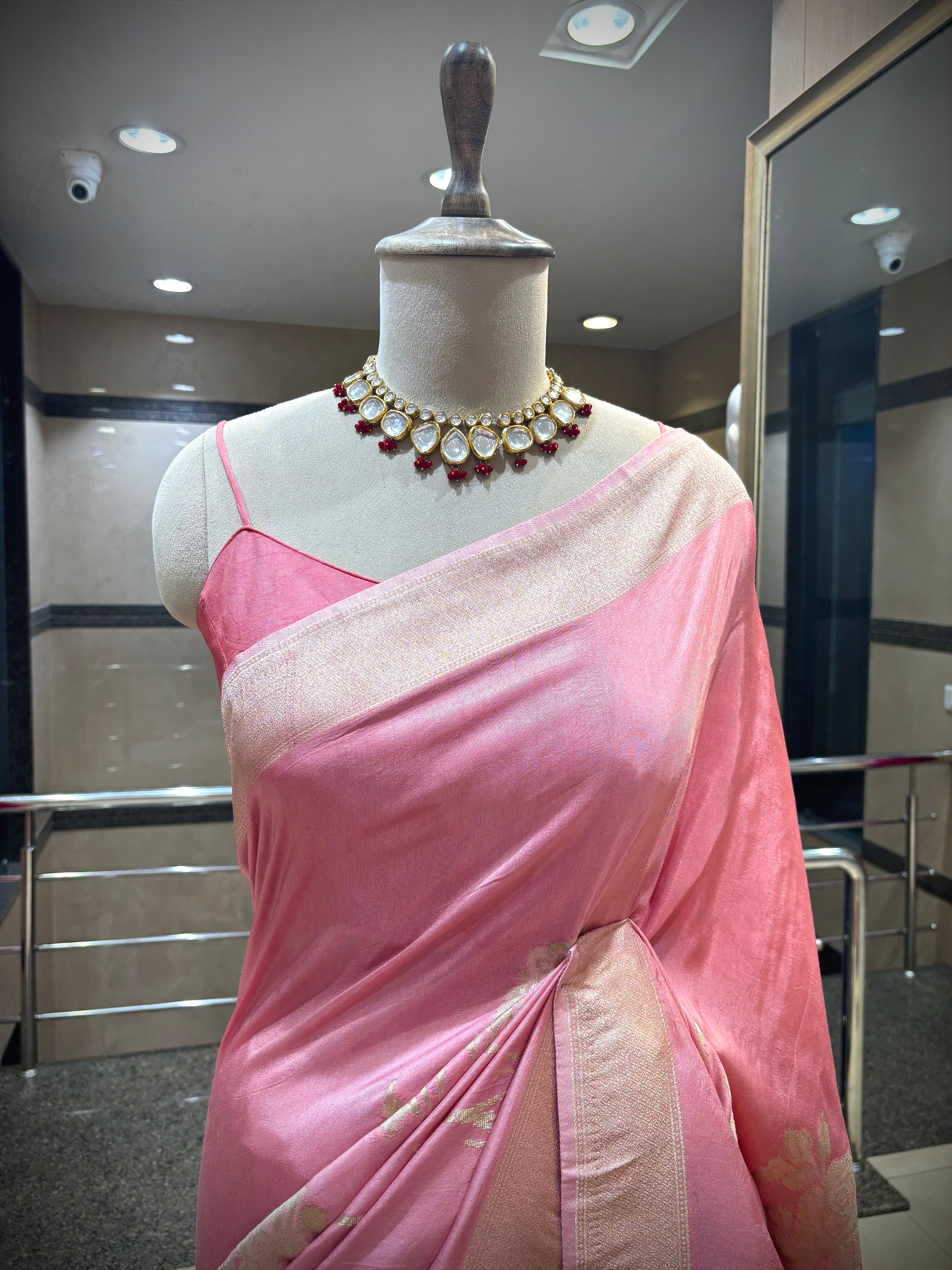 Blush Pink Silk Katan Saree
