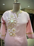 Pastel Lilac Embellished Kurta Set