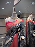 The Monochrome Geometric Saree