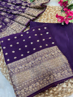 Regal Deep Purple Unstitched Suit Set