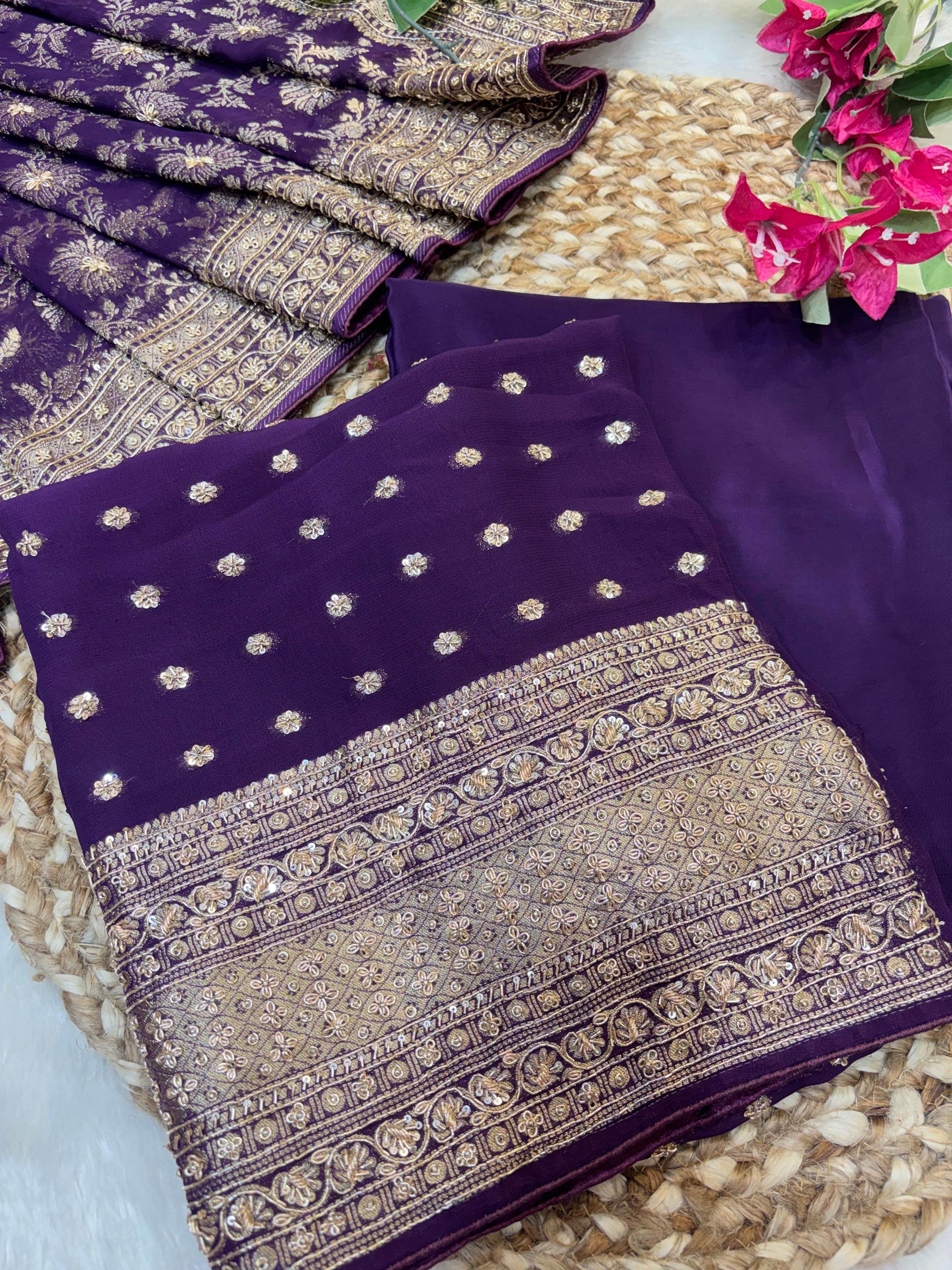 Regal Deep Purple Unstitched Suit Set