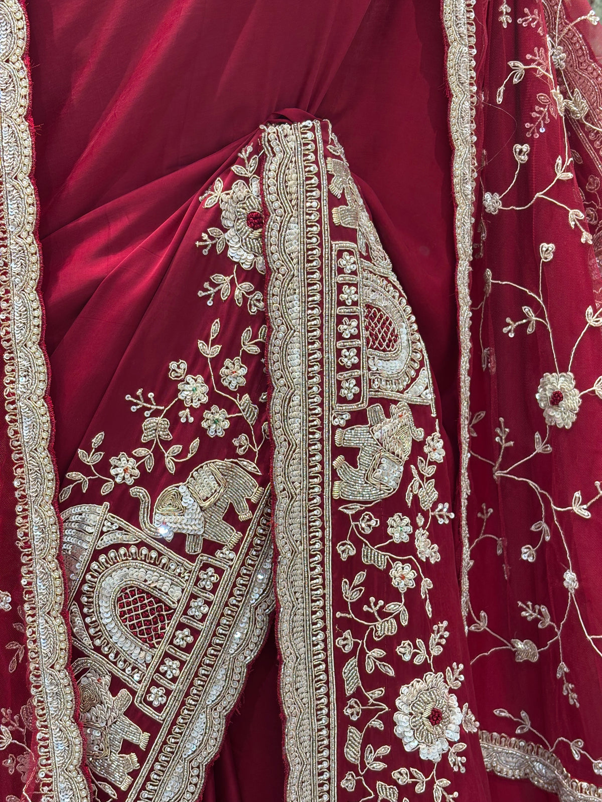 Bridal Embroidered Saree