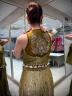 Olive Gold Sharara Set