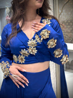 Royal Blue Embellished Indo-Western