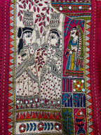 Madhubani Printed Maheshwari Silk Unstitched Suit