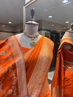Traditional Orange Saree with Dupatta