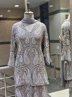 Grey Embellished Sharara Set