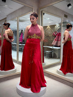 Ruby Red Sharara Set