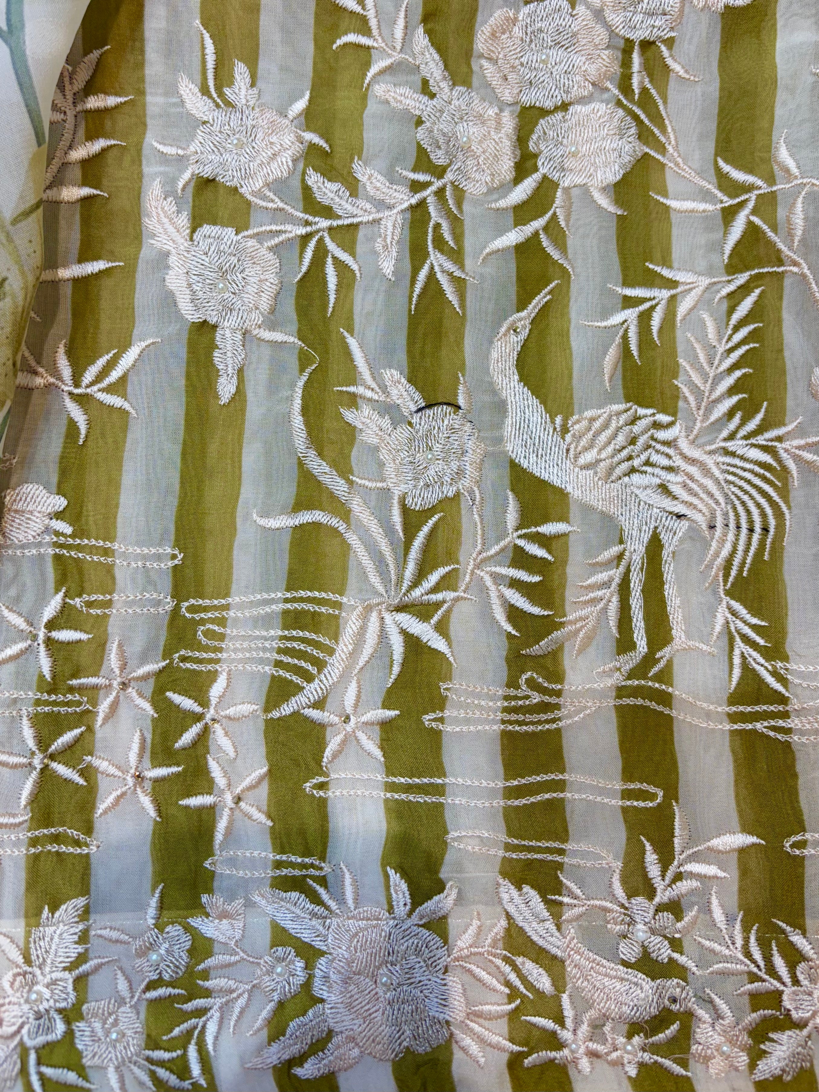 Flamingo Olive Unstitched Suit Set
