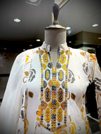 Mustard & Charcoal Floral Anarkali Set