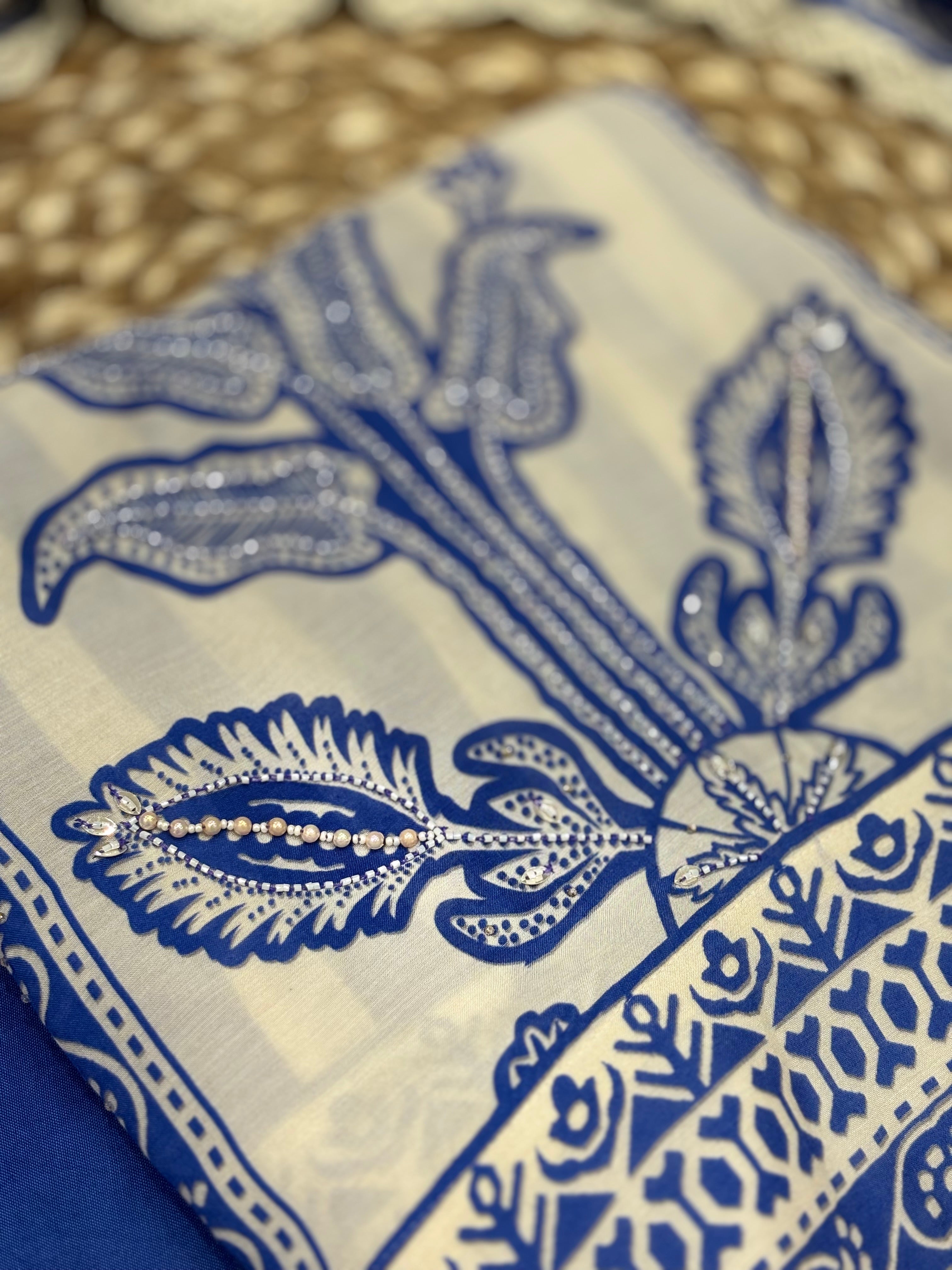 Royal Blue Unstitched Suit Set