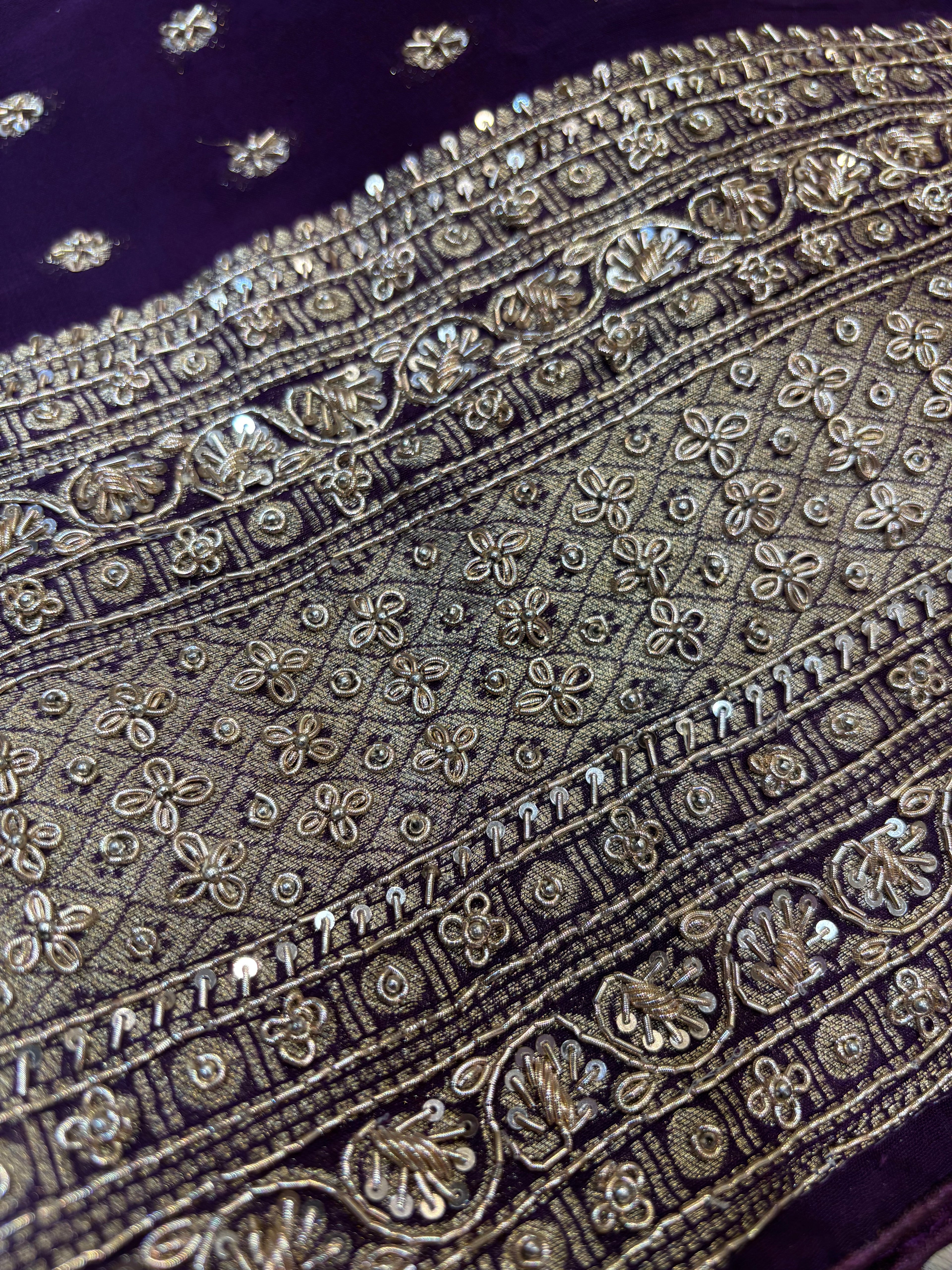 Regal Deep Purple Unstitched Suit Set