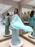 Powder Blue Sharara Set